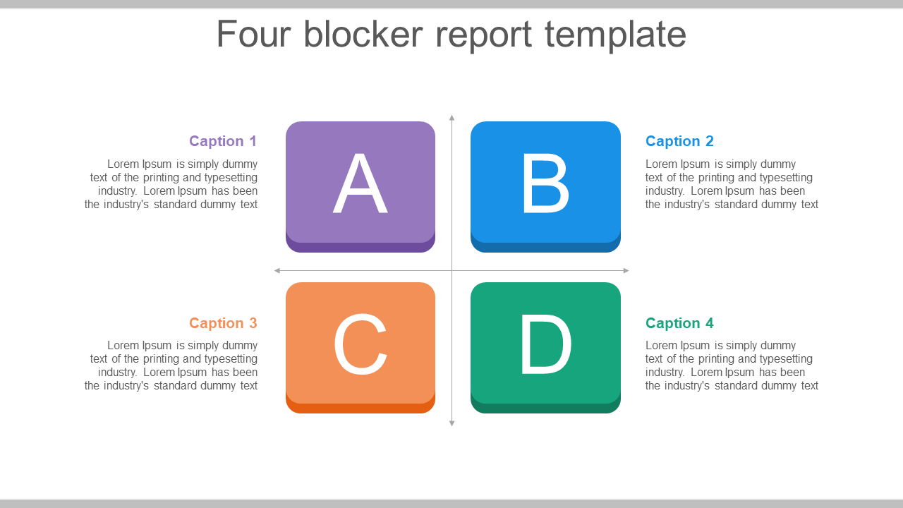 Awesome Four Blocker Report Template Presentation Design
